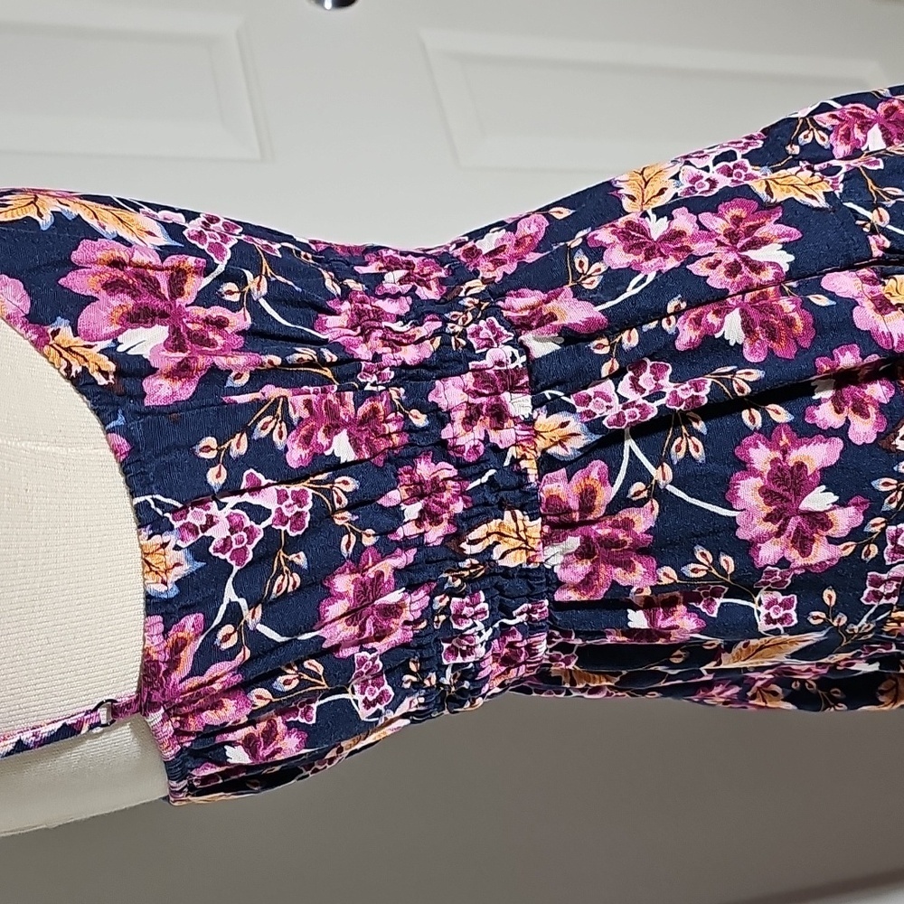 Old Navy Sun Dress. Floral Spaghetti Strap Dress. Size Small. Linen/rayon Cruise - Picture 5 of 12